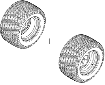 Wheels - Rear Diagram and Parts List for ZTXS4-54KH (47RSCAB7A10)(2023) Cub Cadet Lawn Tractor